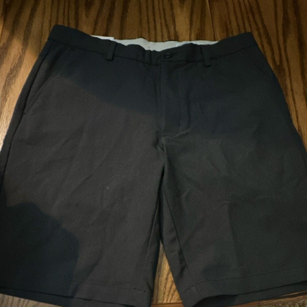 Greg Norman Signature Series Travel Shorts Black Polyester Spandex Flat Front M…